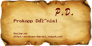 Prokopp Dániel névjegykártya